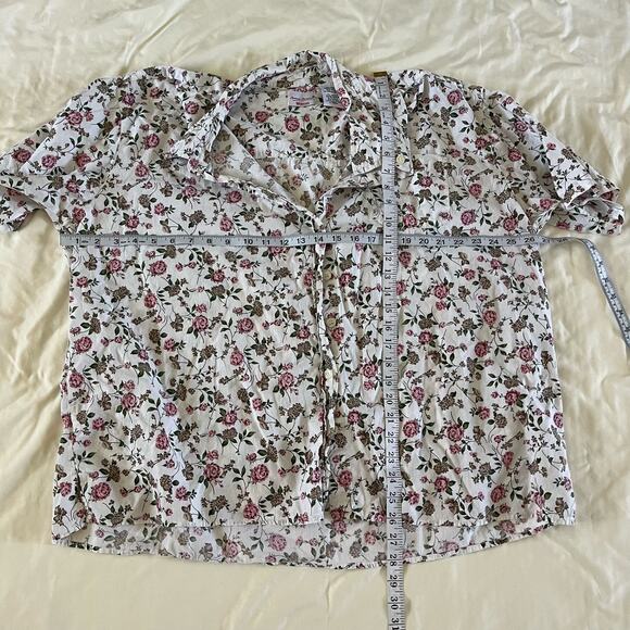 Vintage Bobbie Brooks Plus Size Short Sleeve Floral Button Up Wmns 22/24W - Picture 9 of 10